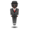 Man in Business Suit Levitating - Black emoji on Google